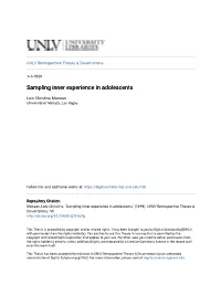 Sampling Inner Experience in Adolescents