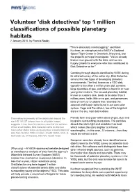 Volunteer 'Disk Detectives' Top 1 Million Classifications of Possible Planetary Habitats 7 January 2015, by Francis Reddy
