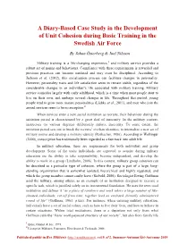 A Diary-Based Case Study in the Development of Unit Cohesion During Basic Training in the Swedish Air Force