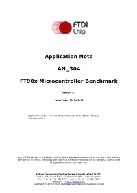 AN 304 FT900 Microcontroller Benchmark