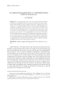 An Amillennial Response to a Premillennial View of Isaiah 65:20
