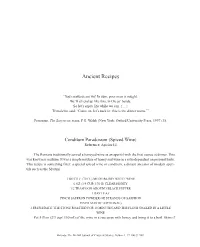 Ancient Recipes