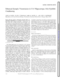 Enhanced Synaptic Transmission in CA1 Hippocampus After Eyeblink Conditioning