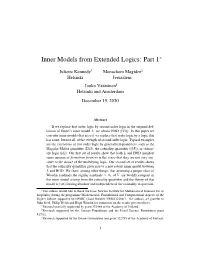 Inner Models from Extended Logics: Part 1*