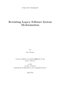 Revisiting Legacy Software System Modernization