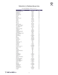 Rothschild & Co Risk-Based Europe Index