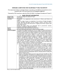 Abridged Climate Risk and Vulnerability Analysis Report