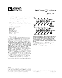 Dual-Channel ∑∆ Modulator ADM0D79*