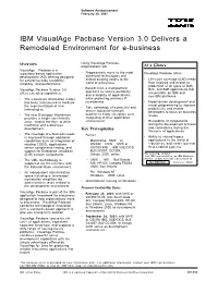 IBM Visualage Pacbase Version 3.0 Delivers a Remodeled Environment for E-Business
