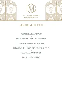 Menú De Recepción