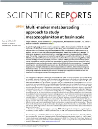 Multi-Marker Metabarcoding Approach to Study Mesozooplankton at Basin