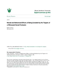 Neural and Behavioral Effects of Being Excluded by the Targets of a Witnessed Social Exclusion
