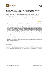 Power and Wind Shear Implications of Large Wind Turbine Scenarios in the US Central Plains