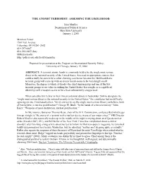 The Atomic Terrorist: Assessing the Likelihood