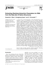 Extracting Stacking Interaction Parameters for RNA from the Data Set of Native Structures
