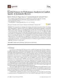 Inertial Sensors for Performance Analysis in Combat Sports: a Systematic Review