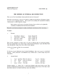 Linguistics 407 Lecture #6