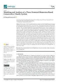 Modeling and Analysis of a Three-Terminal-Memristor-Based Conservative Chaotic System