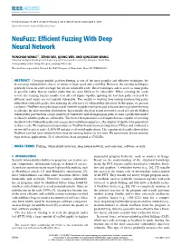 Neufuzz: Efficient Fuzzing with Deep Neural Network