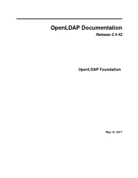 Openldap Documentation Release 2.4.42