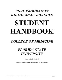 Ph.D. Program in Biomedical Sciences Student Handbook