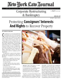 Protecting Consignors' Interests and Rights to Recover Property