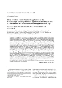 Study of Enteral Versus Parenteral Application of The