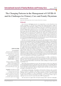 The Changing Patterns in the Management of COVID-19 and Its Challenges for Primary Care and Family Physicians