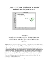 An Essay on Lagrangian and Eulerian Kinematics of Fluid Flow