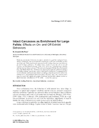 Intact Carcasses As Enrichment for Large Felids: Effects on On- and Off-Exhibit Behaviors