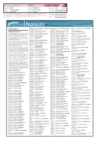 Notices Account Exec: Tracy Client Rev
