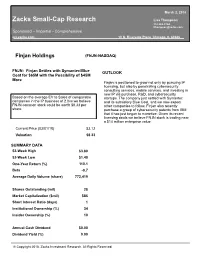 Zacks Small-Cap Research Lisa Thompson 312-265-9154 Lthompson@Zacks.Com Sponsored – Impartial - Comprehensive Scr.Zacks.Com 10 S
