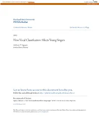 How Vocal Classification Affects Young Singers