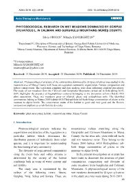 Phytosociogical Research on Wet Meadows Dominated by Scirpus Sylvaticus L