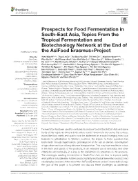 Prospects for Food Fermentation in South-East Asia, Topics from the Tropical Fermentation and Biotechnology Network at the End of the Asifood Erasmus+Project