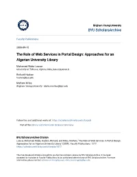 The Role of Web Services in Portal Design: Approaches for an Algerian University Library