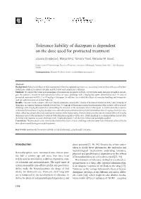 Tolerance Liability of Diazepam Is Dependent on the Dose Used For