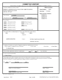 Committee's Report