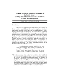 Conflict of Interest and Good Governance in the Public Sector — Looking at the Private Interests of Government Officials Within a Spectrum