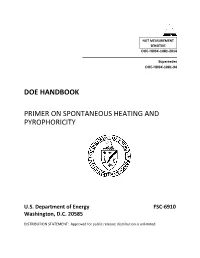 Primer on Spontaneous Heating and Pyrophoricity