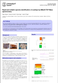 Rapid and Reliable Species Identification of Scallops by MALDI-TOF Mass Spectrometry