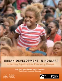 Urban Development in Honiara Harnessing Opportunities, Embracing Change