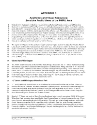APPENDIX C Aesthetics and Visual Resources: Sensitive Public Views of the PMPU Area