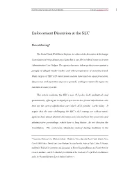 Enforcement Discretion at the SEC