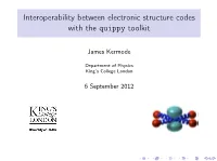 Interoperability Between Electronic Structure Codes with the Quippy Toolkit