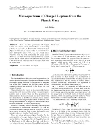 Mass-Spectrum of Charged Leptons from the Planck Mass
