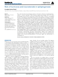 Role of Hormones and Neurosteroids in Epileptogenesis