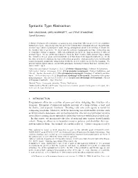 Syntactic Type Abstraction