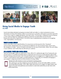 Using Social Media to Engage Youth Revised 7.1.20 to MEES