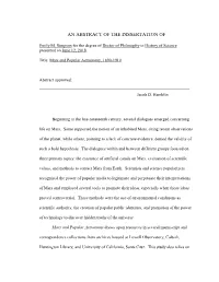 An Abstract of the Dissertation Of